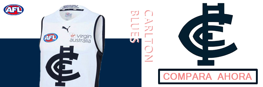 camiseta rugby Carlton Blues baratas